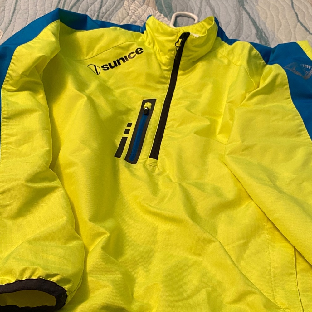 Sunice Neon Yellow and Blue Lightweight Jacket